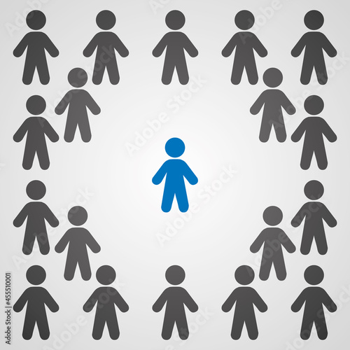 Discrimination in a social or business group. Vector illustration IV.