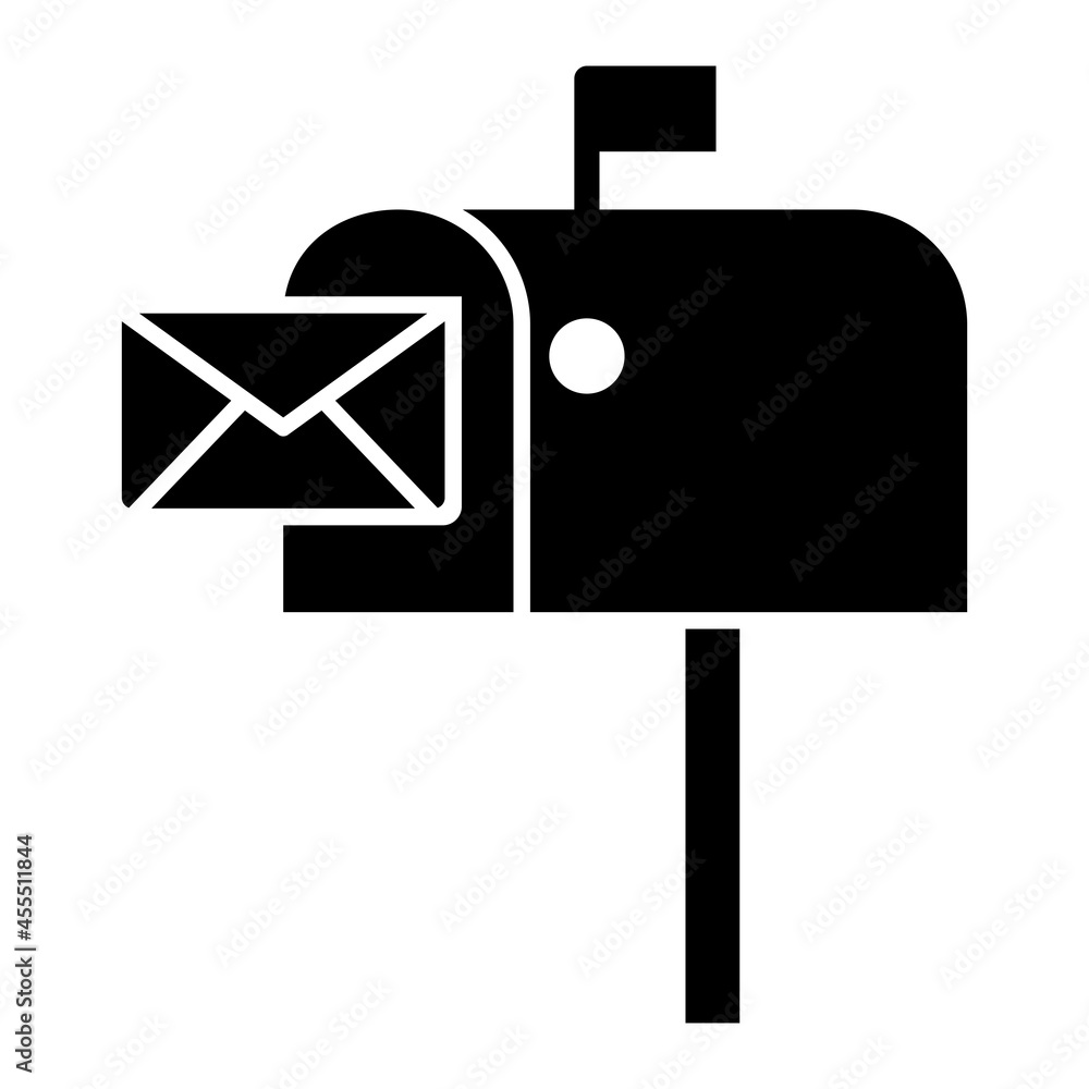 Vector Mail Box Glyph Icon Design Vector Mail Box Glyph Icon Design