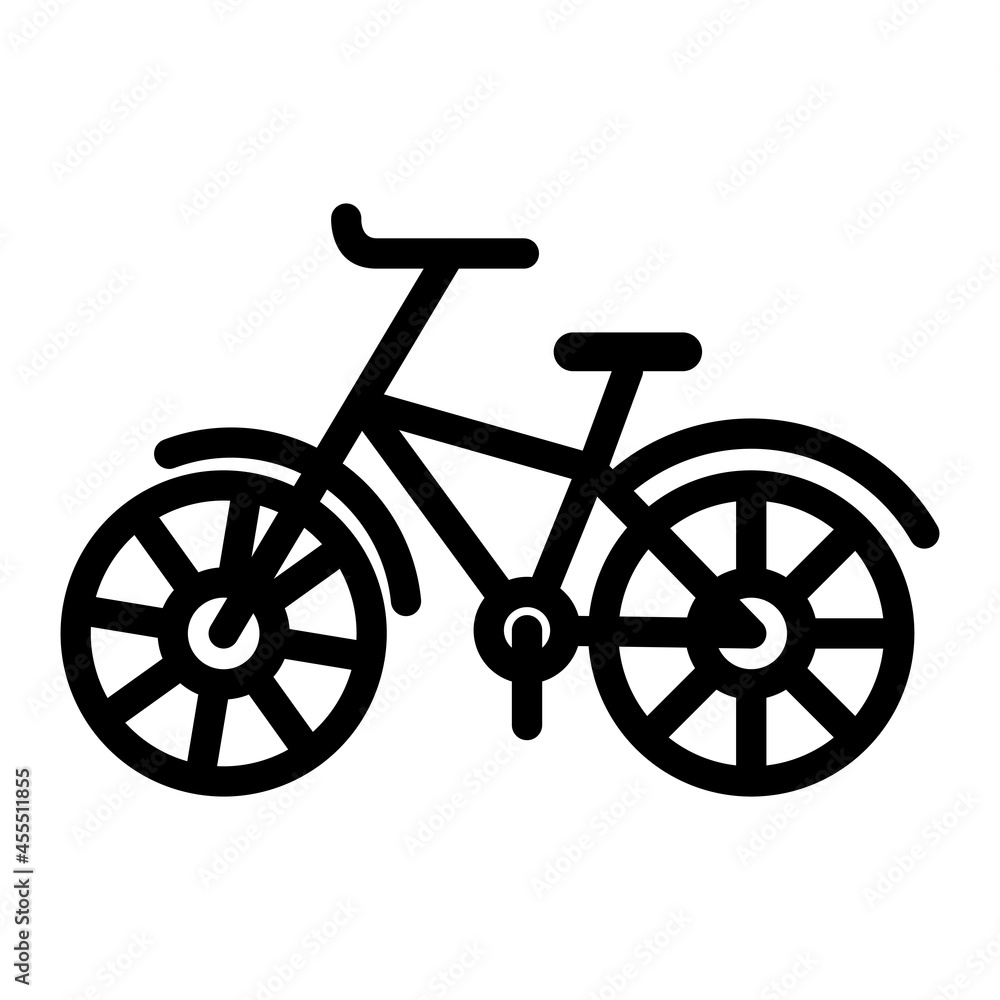Vector Bicycle Glyph Icon Design