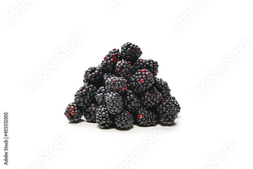Tasty blackberry isolated on white background.