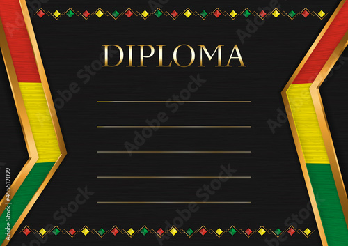 Horizontal  frame and border with Bolivia flag