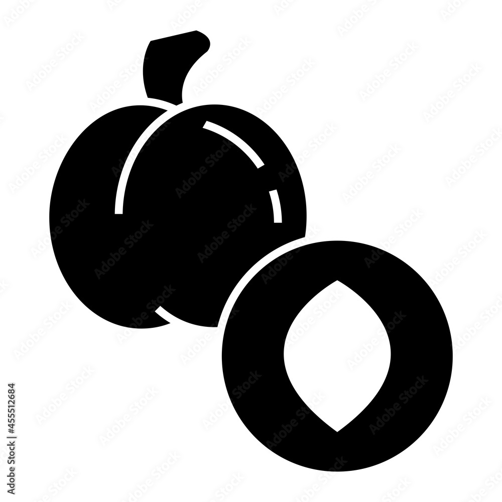 Vector Apricot Glyph Icon Design Vector Apricot Glyph Icon Design