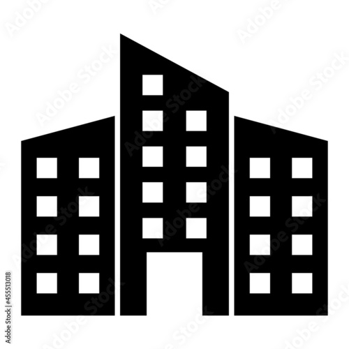 Vector Office Building Glyph Icon Design