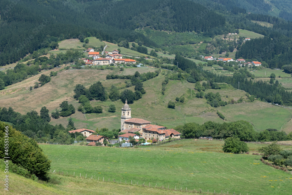 Uribarri neighborhood in Aramaio valley, Basque Country in Spain