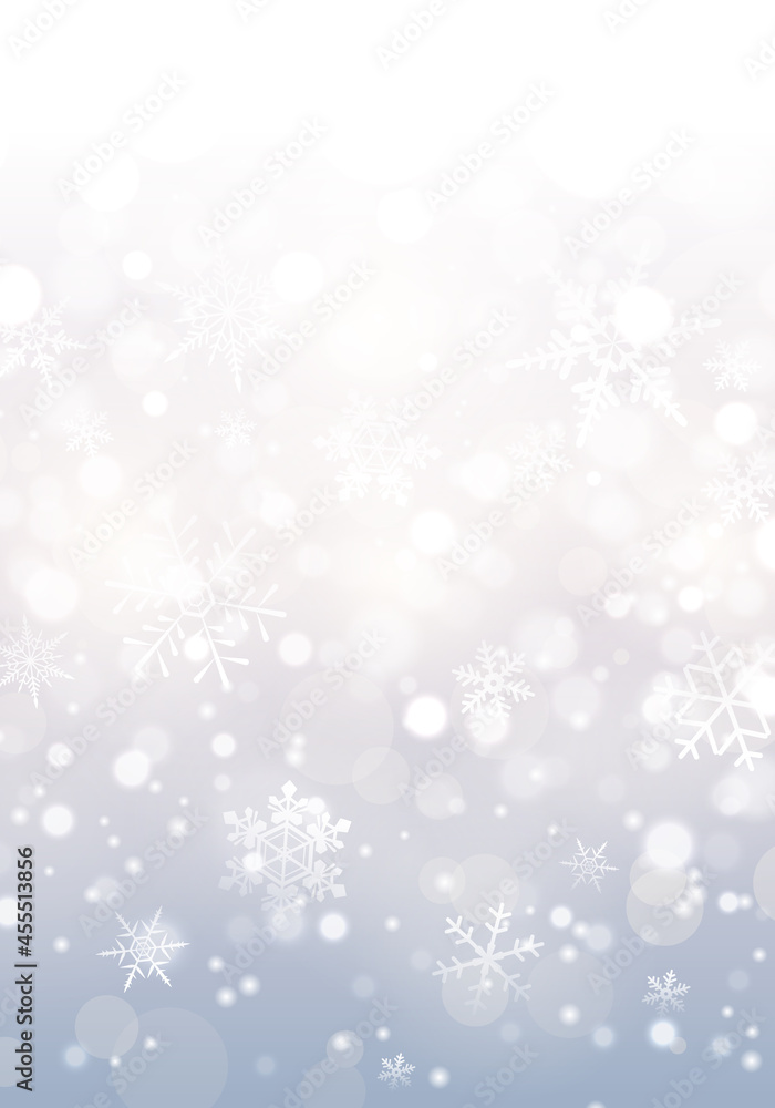 雪と結晶とボケとかすみの抽象背景のベクターイラスト(抽象,アブストラクト)