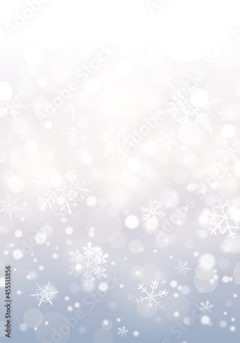 雪と結晶とボケとかすみの抽象背景のベクターイラスト(抽象,アブストラクト)