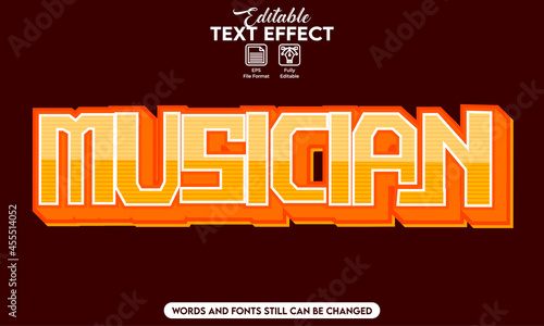Editable text effect musician