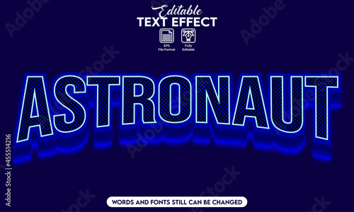 Editable text effect astronaut