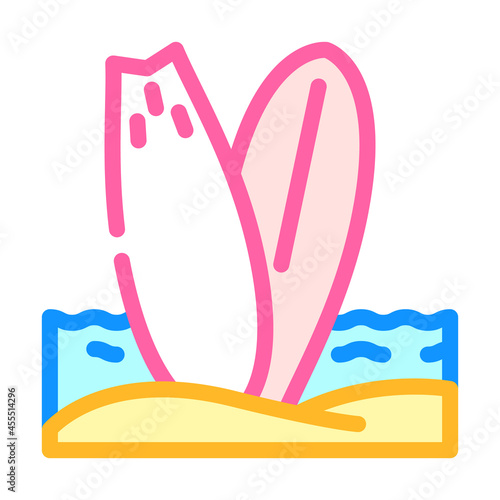 surfing water sport color icon vector. surfing water sport sign. isolated symbol illustration