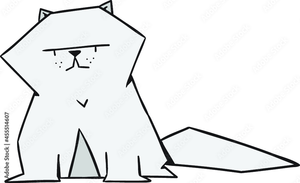 cartoon geometric persian cat cartoon geometric persian cat