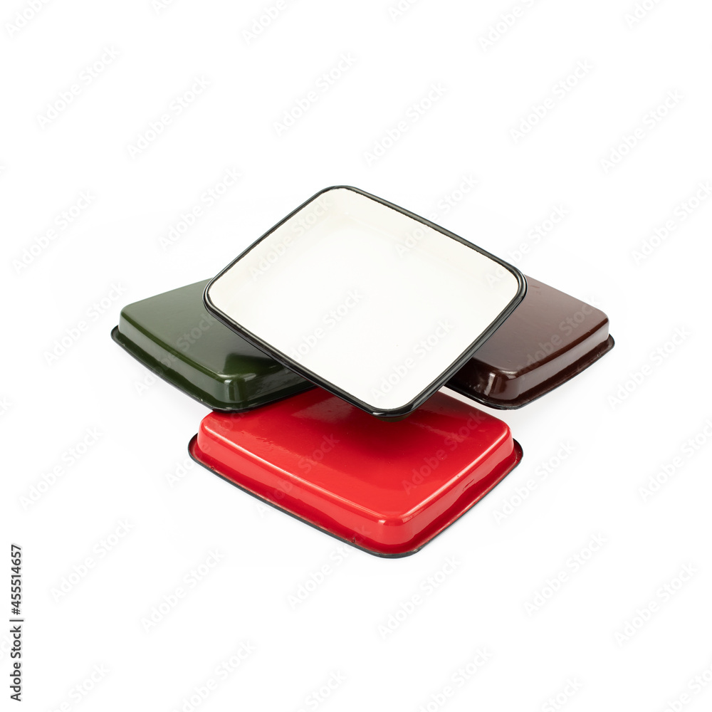 Enamel plate isolated on white background Enamel plate isolated on white background
