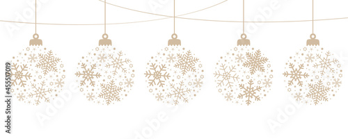 hanging bright christmas ball decoratoin with snowflakes