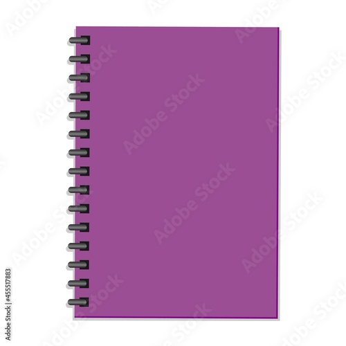 Template of notebook or copybook with spring cover Simple flat vector illustration