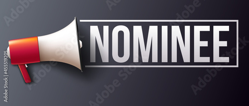 Illustration of nominee word with megaphone