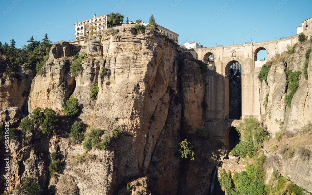 Steep cliff view from Ronda, spain. 