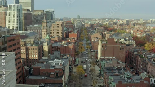 Flying down Newbury Street in Boston's Back Bay photo