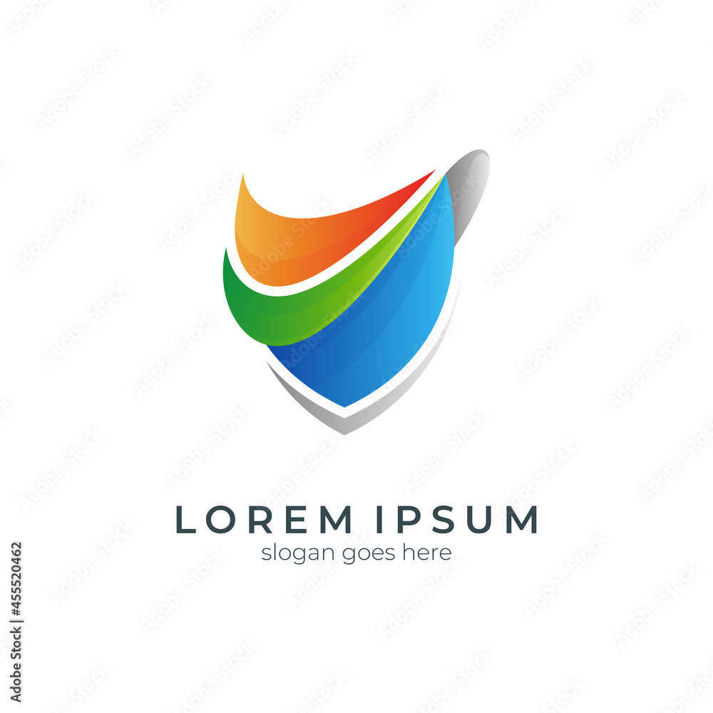 Logo vector template of shield combination with check mark Logo vector template of shield combination with check mark