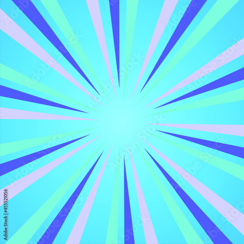 Abstract Background Pop Art Comic Scattered light rays Zoom with halftone square. Vector Illustration. 