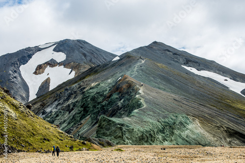 View on the beautifully colored mountain, volcano Blahnukur, Iceland photo