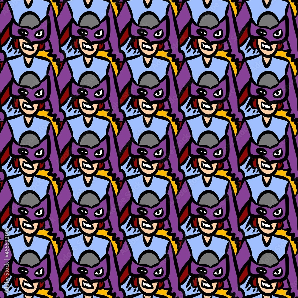 Fototapeta premium seamless pattern of cute hero cartoon