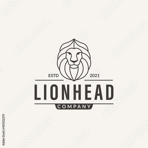 Head lion logo, lion icon logo design vector illustration