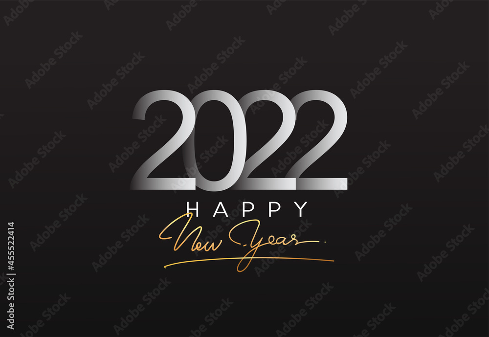2022 modern logotype, happy new year 2022 sign, modern design vector elements for calendar and greeting card.