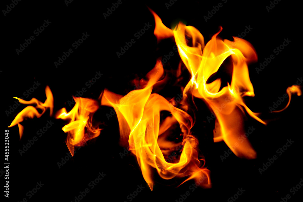 Abstract fire flame. Fire flames on black background. Abstract fire flame. Fire flames on black background.