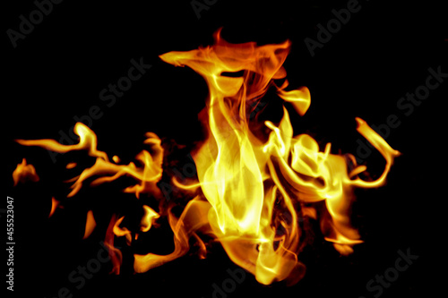 Abstract fire flame. Fire flames on black background. © somchai