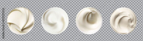Cosmetics cream On White Background top view , body cream , Hygienic cream , Cosmetic product for face skin care. Realistic vector illustration .