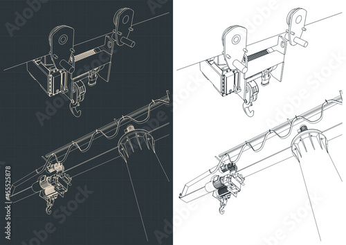 Jib crane close-up outline