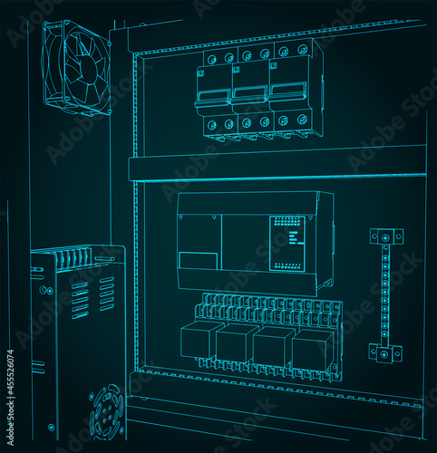 Electrical cabinet close up
