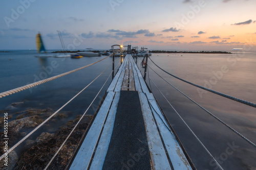 Evening photo with a pier in Cyprus © kvoronov