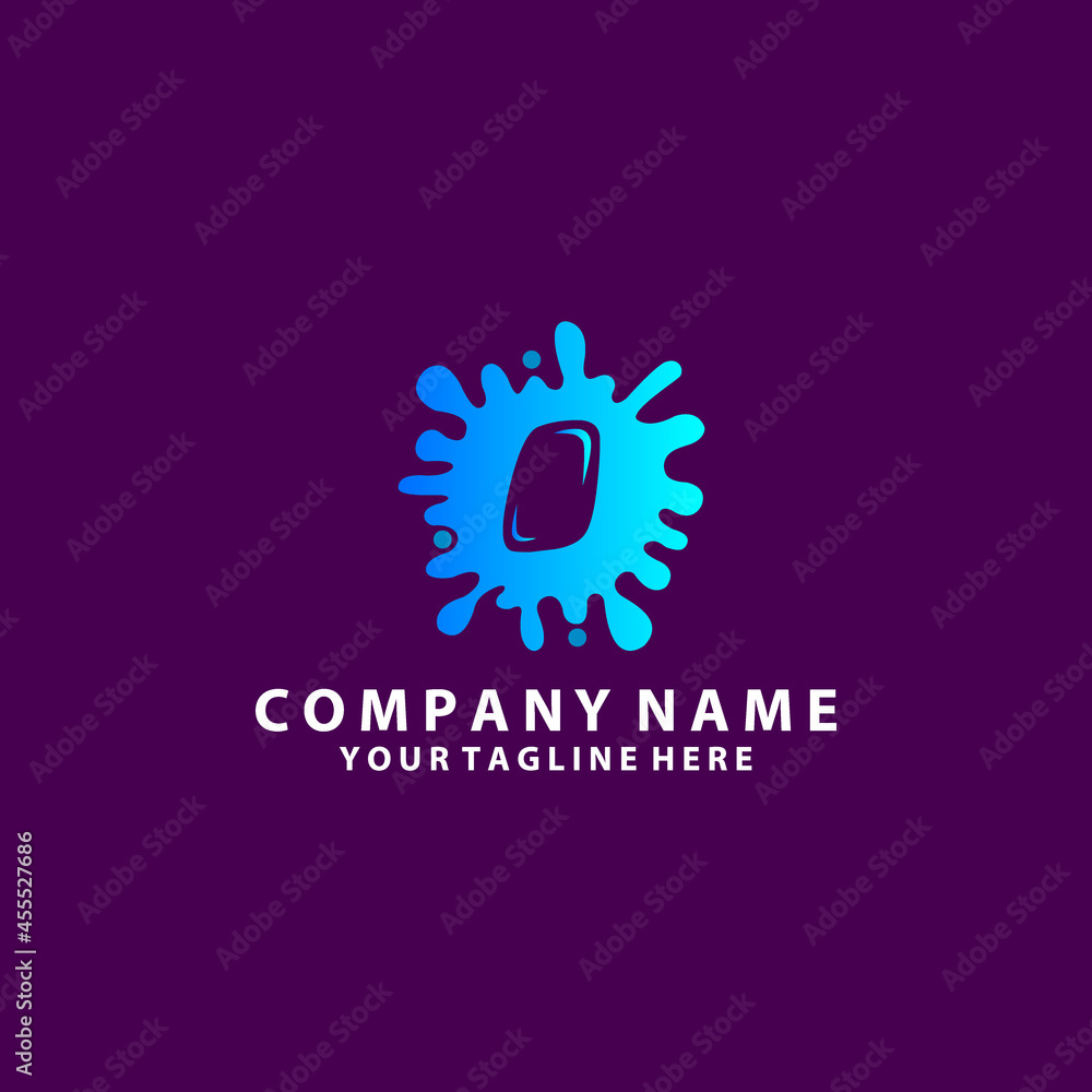 Fototapeta premium I Letter Logo. Abstract Initial I Blue Wave design created from ocean wave shape combine with letter