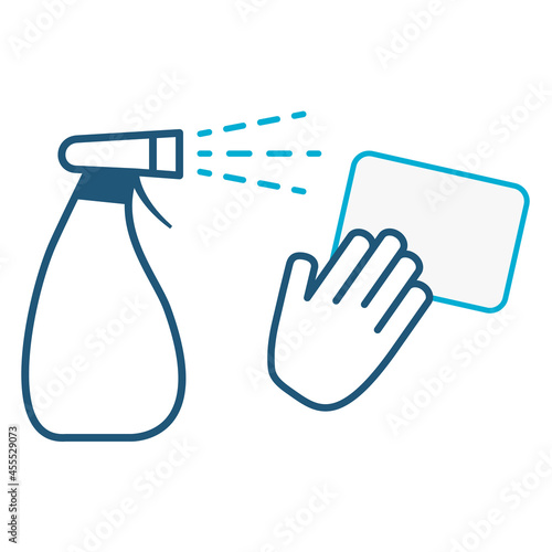 Spray box, disinfect surfaces, decontamination, cleaning, cleanliness, hygiene, cleanup vector stock illustration