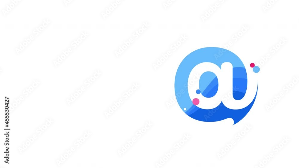 4k video of blue design of flat mail icon on white background. 4k video of blue design of flat mail icon on white background.