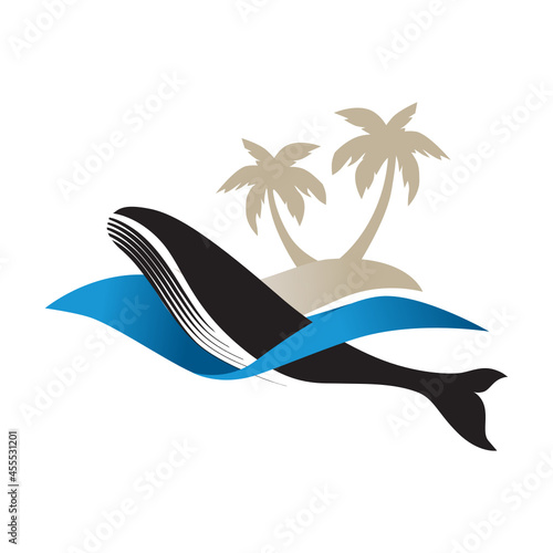 abstract whale, vector