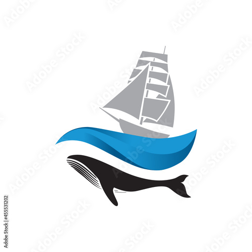 abstract whale, vector