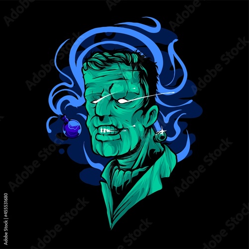 Frankenstein head Illustration