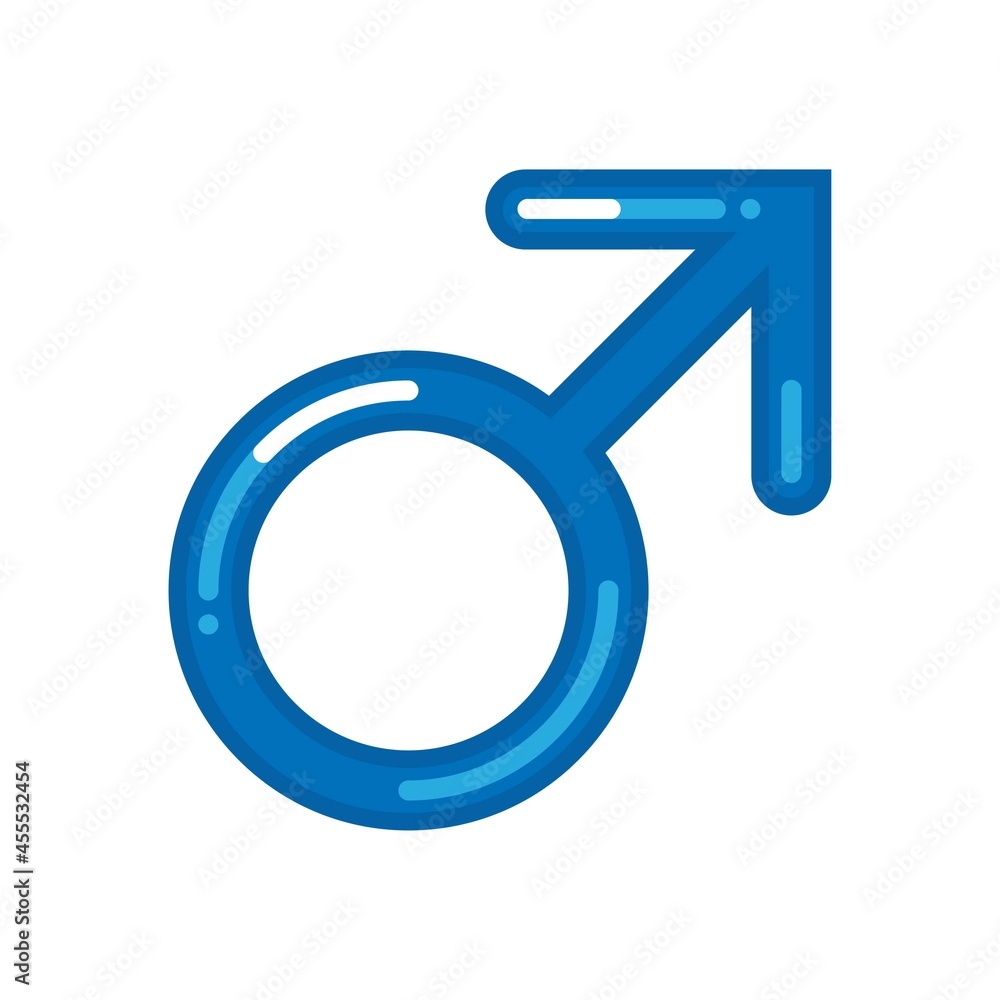 Vector male gender symbol flat icon isolated on white background Vector male gender symbol flat icon isolated on white background