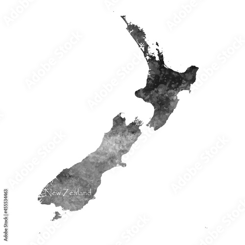 Old abstract grunge map of New Zealand with ancient map and letters on white background. Vector EPS 10.