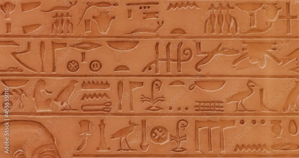Hieroglyphics on Ancient Egyptian Stone background 4K UHD 60FPS Hieroglyphics on Ancient Egyptian Stone background 4K UHD 60FPS