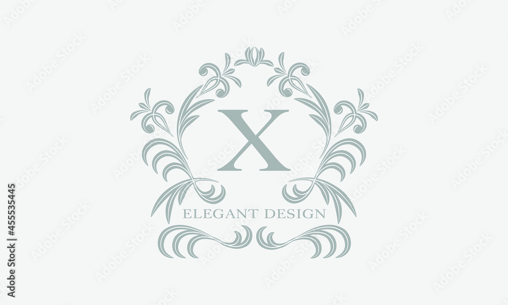 Monogram template with the initial letter X. Logo for cafe, bar, restaurant, invitation. Business style and brand of the company. Monogram template with the initial letter X. Logo for cafe, bar, restaurant, invitation. Business style and brand of the company.