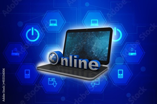 Wallpaper Mural 3d online Online globe in laptop Torontodigital.ca