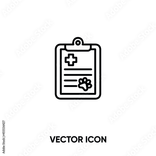 Pet report vector icon. Modern, simple flat vector illustration for website or mobile app.Veterinary report symbol, logo illustration. Pixel perfect vector graphics	