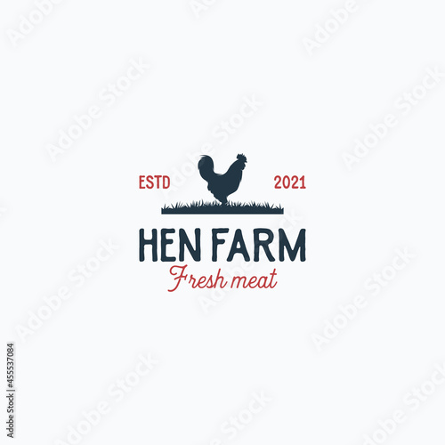 chicken farm logo vector illustration design