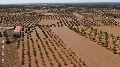 Aerial view of farmlands in Cuenca province in Spain