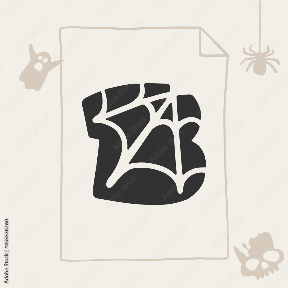B letter logo with a web. B letter logo with a web.