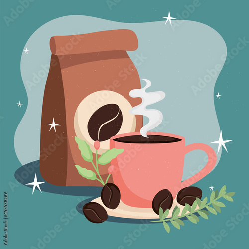 coffee bag and cup