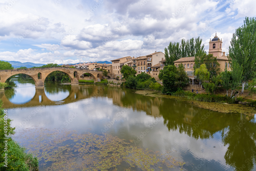 Puente la Reina (Queen's Bridge), a lovely historical village on the Way of St. James pilgrimage route to Santiago de Compostela, Navarra, Spain Puente la Reina (Queen's Bridge), a lovely historical village on the Way of St. James pilgrimage route to Santiago de Compostela, Navarra, Spain