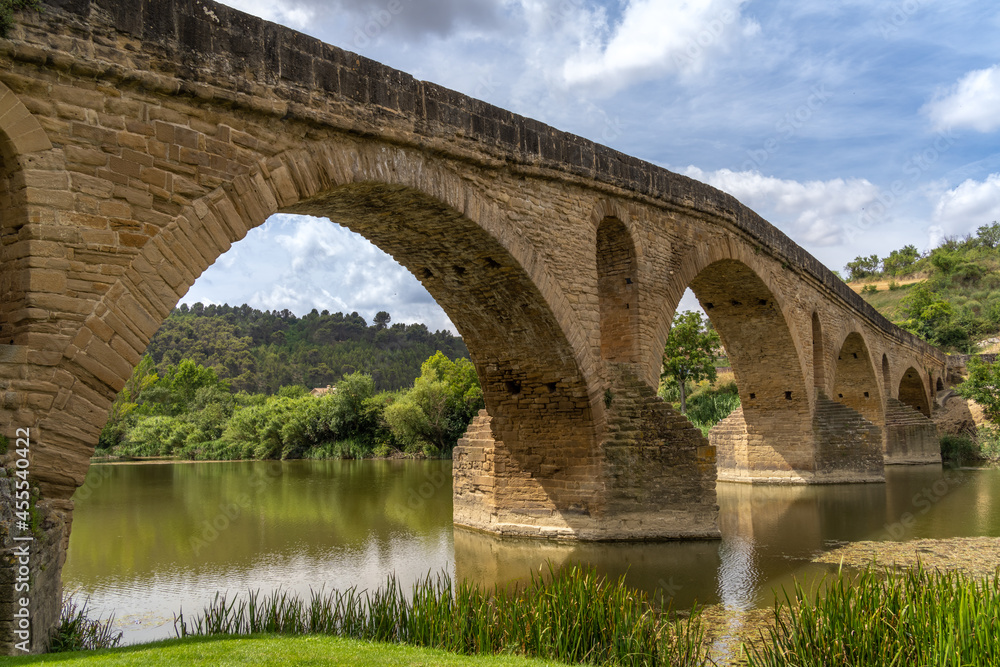 Puente la Reina (Queen's Bridge), a lovely historical village on the Way of St. James pilgrimage route to Santiago de Compostela, Navarra, Spain